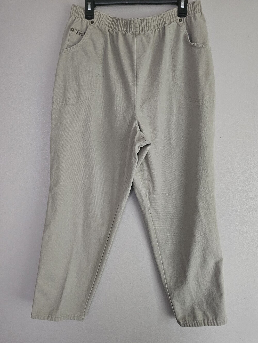 Women's Chic Elastic-Waist Pull On Casual Pants - Light Beige